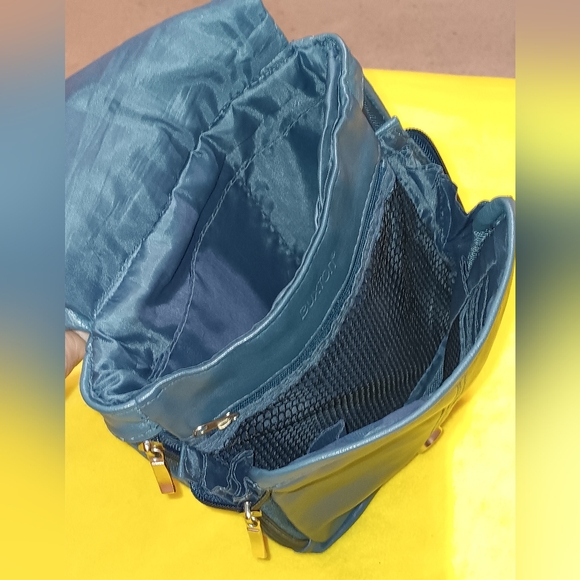 Buxton Soft Leather Crossbody Satchel Slingback Purse Baltic Blue - Picture 2 of 7